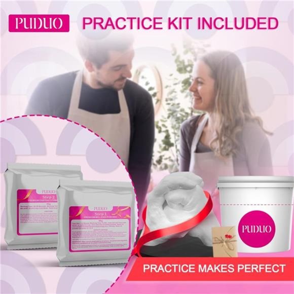 Hand Casting Kit for Couples or Family, Plaster Hand Mold Keepsake Sculpture Kit - Picture 3 of 6